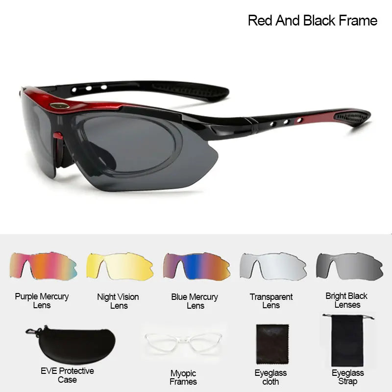 Cycling Glasses For Men's Women Men Outdoor Sports Bicycle Sunglasses MTB Road Goggles Eyewear 5 Lens Bike Equipment Driving