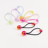 2pcs/lot Ponytail Ball Hair Ties For Girls Elastics Hairband Colorful Twin Bead Pom Balls Hair Rope Kids Hair Accessories