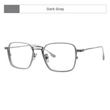 American Design Men Square Frames Handmade Retro Pure Titanium Glasses Thick Edges Business Eyeglasses Suitable for Large Faces