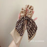 Women's Elastic Hair Bands French Style Hair Rope Creative Letter D Classic Retro Bow Ribbon Headdress Delicate All-matching