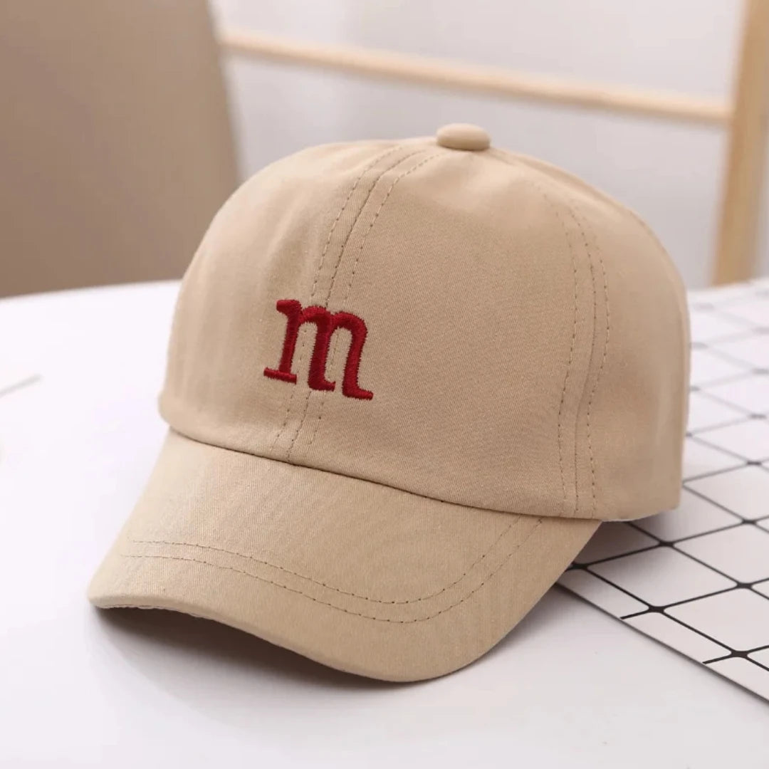Girls Boy Adjustable Hat Children's Kid Baseball Cap Sunscreen Baby Hat Hip Hop M Letter Embroidered Kids Caps 1-6-8-12-15 Years