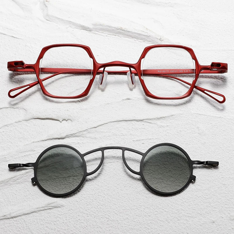 High quality pure titanium small glasses retro frame for men and women suction clip optical glasses frame for prescription glass