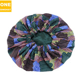2020 New No. plus-Sized African Printing round Cap Double-Layer Satin Lining Wide Edge Nightcap Chemotherapy Hat