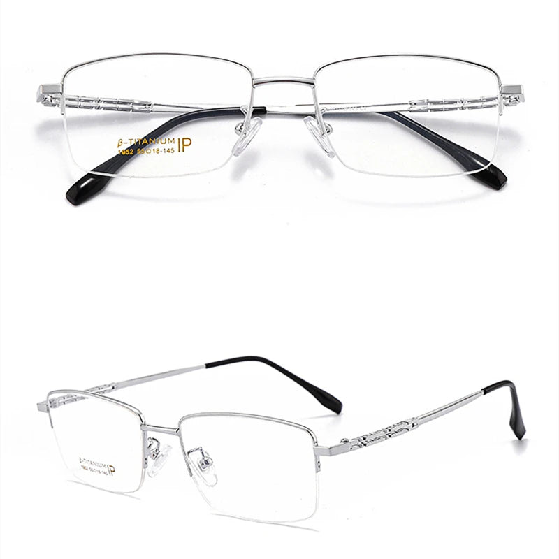 High Quality Men Pure Titanium Half-Rim Glasses Frame Ultra-Light Comfortable Business Myopia Prescription Glasses Frame
