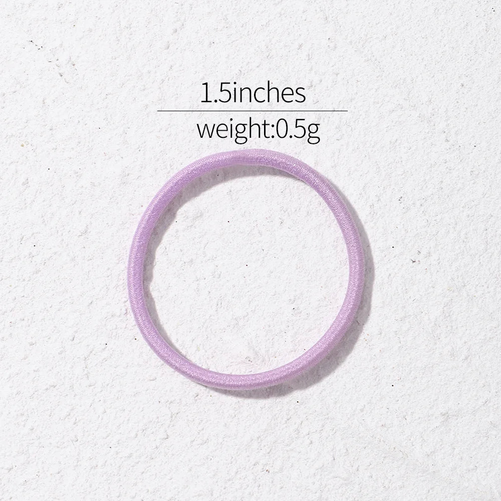50PCS Macaron Rubber Band Hairband Headband High Elastic Durable Hair Ring Tied High Ponytail Women's Kids Hair Headwear
