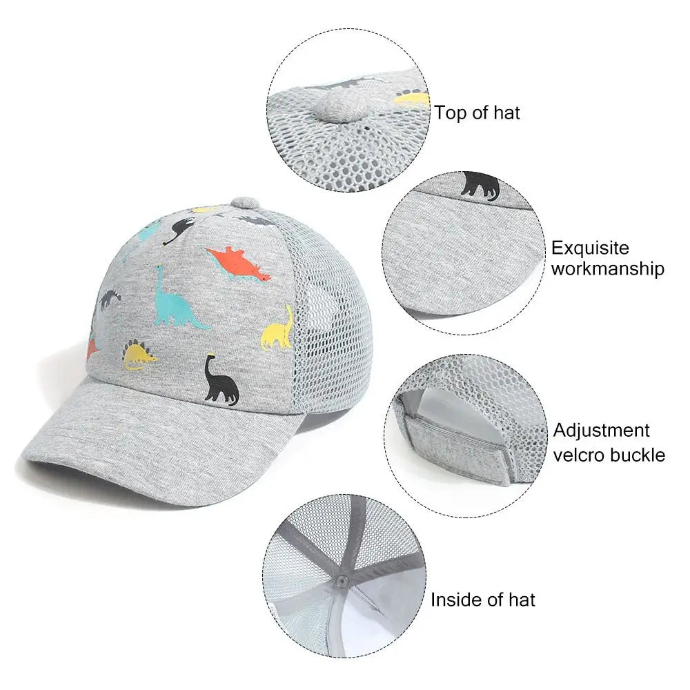 Printed Dinosaur Kids Sun Hat Toddler Baseball Hat for Baby Boys Girls Cap Age 0-5Y Sun Hat
