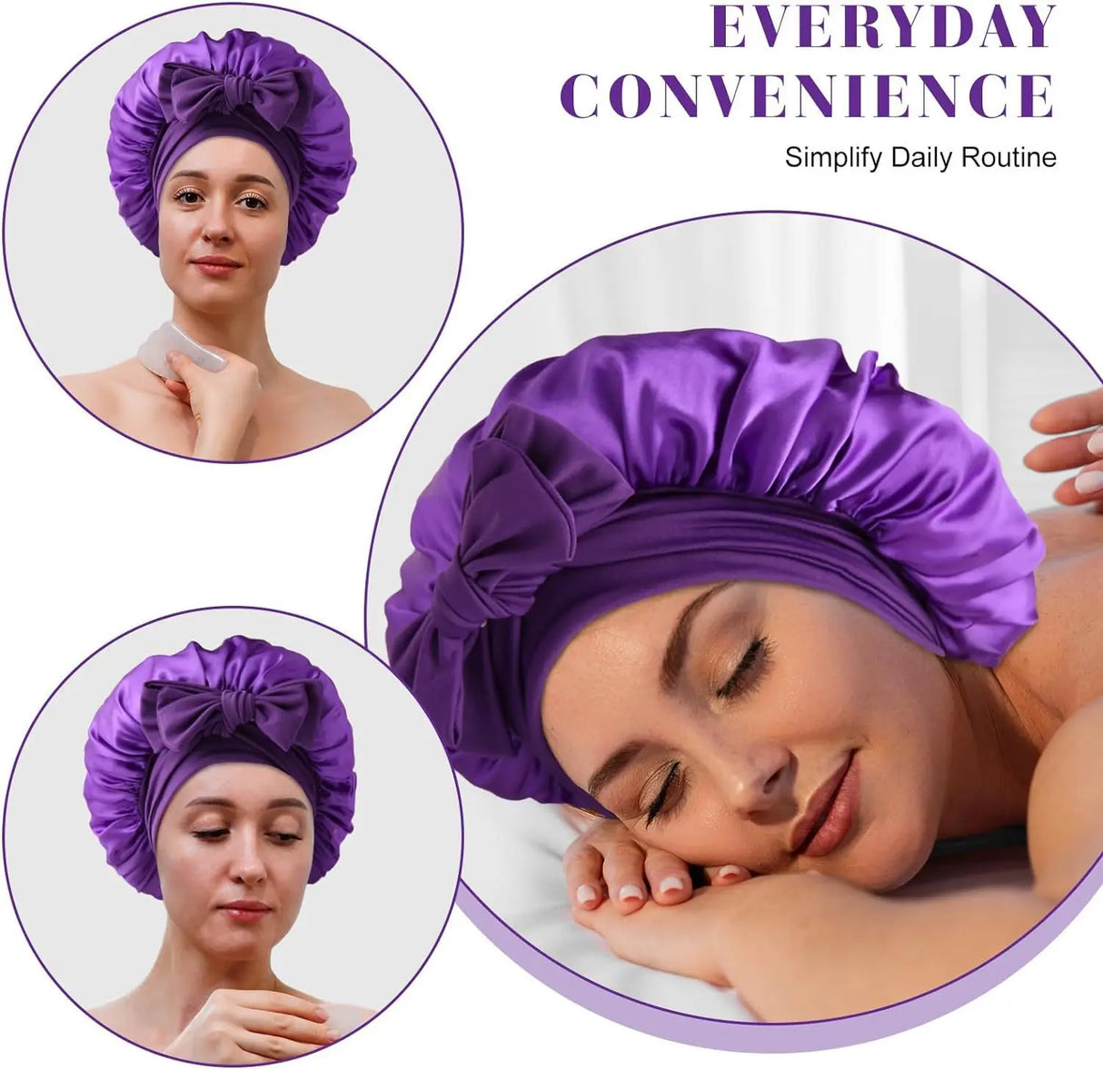 Europe and the United States selling style color cloth streamer round hat bow imitation silk women's nightcap beauty hair care h