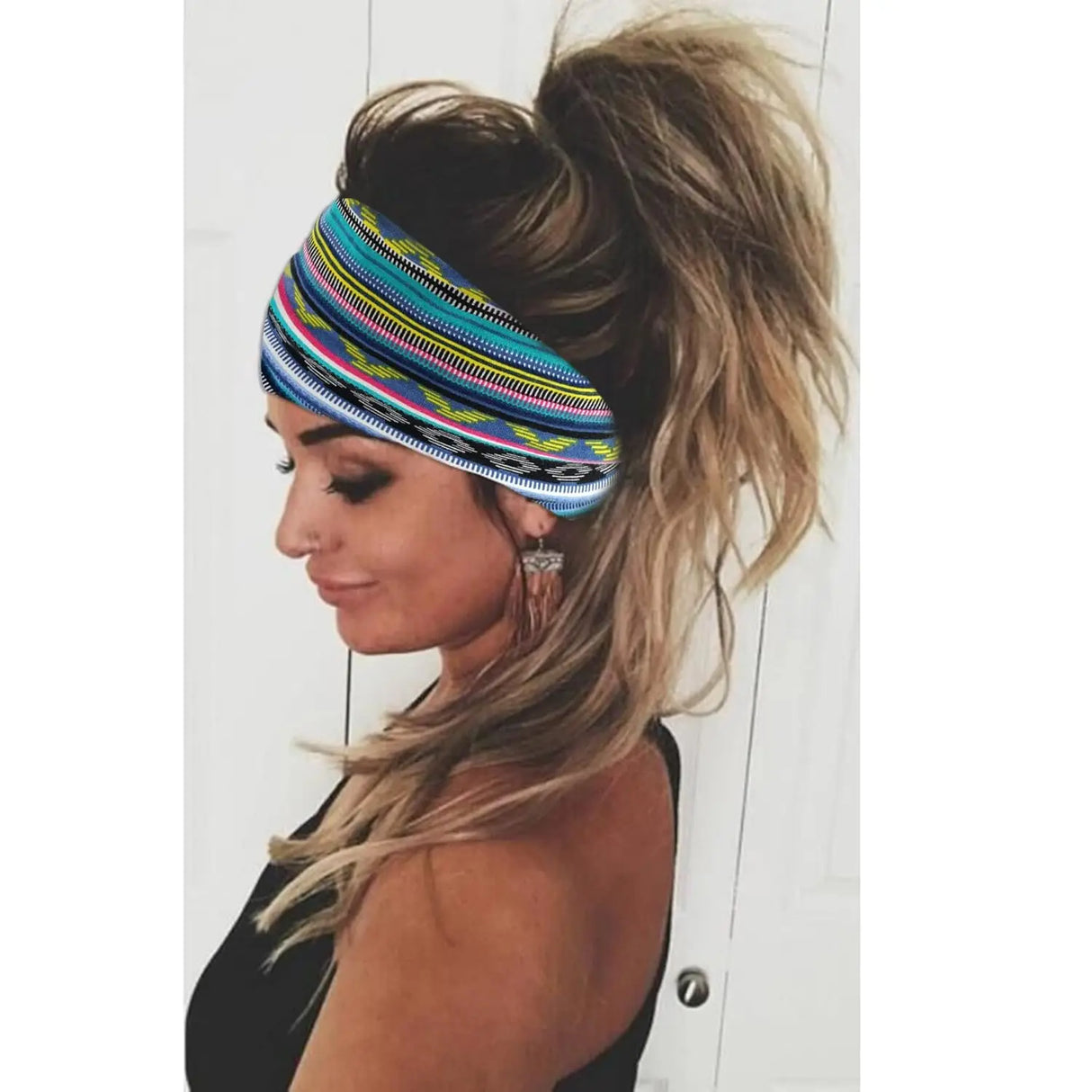 Boho Headbands For Women Fashion Stretch Wide Hair Bands Knoted Turban Yoga Sweatband Elastic Head Bands Stylish Wrap Headbands