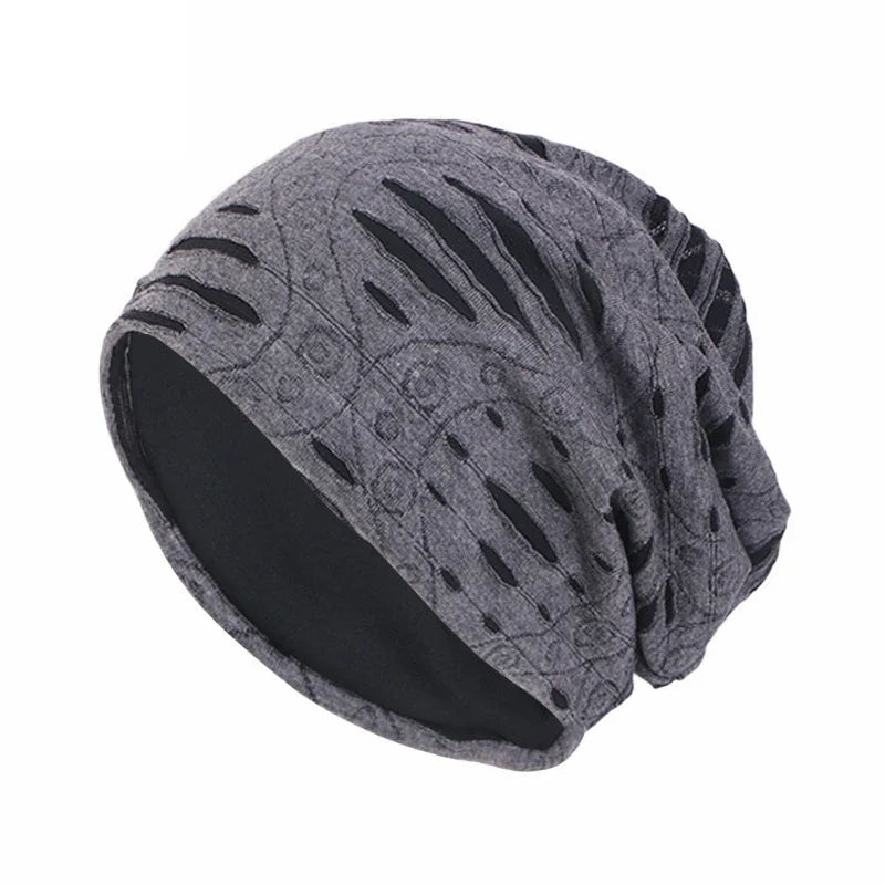 Unisex Men Women Beanie Cotton Night Sleep Cap Bonnet Chemo Hat Headwear Turban Baggy Hair Care Nightcap Pullover Hat Solid Colo