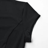 Sexy A-Line Women Dresses Summer Fashion Short Sleeve Black Slim Mini Dress Casual Streetwear Clubwear Elegant Lady Party Dress