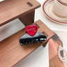 Trendy Acetate Medium Floral Patchwork Color Heart Hair Claw Clips Cute Sweet Shark Clip Ponytail Clip Girls Summer Accessories