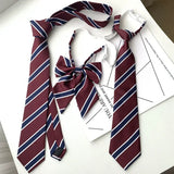 Japanese JK Tie Female Clothes Accessories Decorate Student Uniform Bow Tie Hand College Style Red Striped Ties for Girls