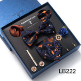 Holiday Gift Box Tie For Men Tie Handkerchief Pocket Squares Cufflink Set Necktie Box Man Dark Grey April Fool's Day