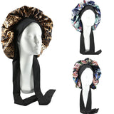 Women Big Size  Satin Cap for Sleeping Hat Night Sleep Cap Hair Care Silk Bonet Stain Hair Cap for Women Curly Springy Hair