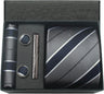 Classic 100% Silk Men's Ties In Gift box 8cm Plaid Dot Striped Business Necktie Handkerchief Cufflinks Wedding Party Tie Set