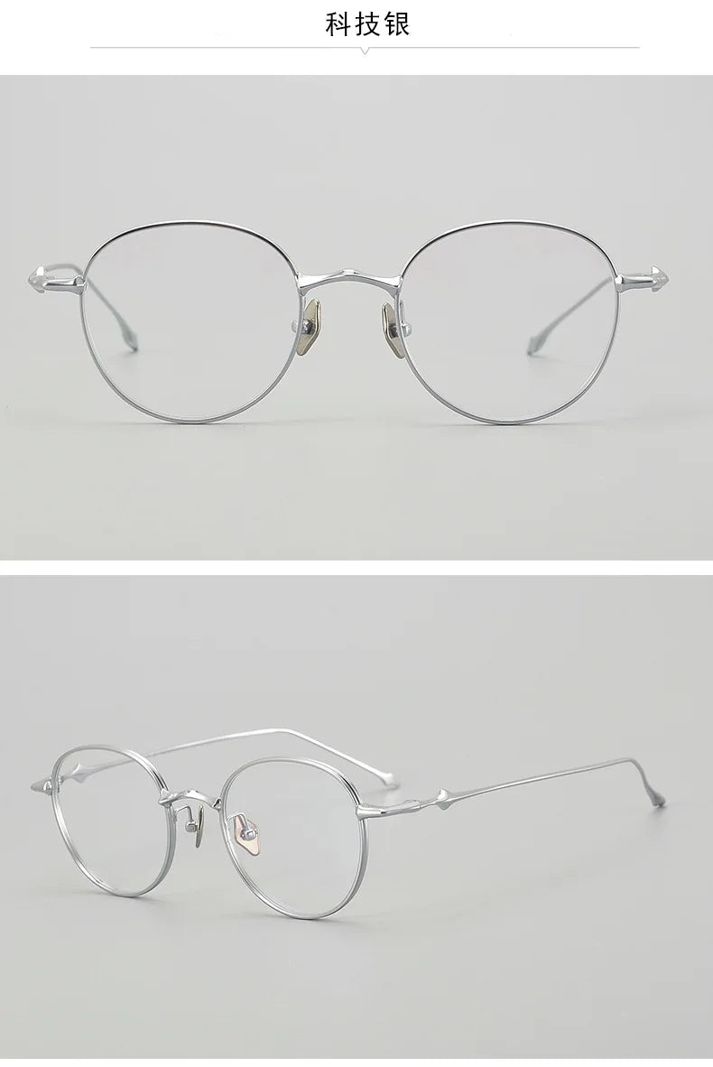 Korea Fashion Style Titanium Glasses Frames Luxury Designer Round ABA Eyeglasses Women Men Prescription Reading Eyewear