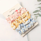 6Pack Women Elastic Hair Bands Cute Hair Ties Gum Print Girls Scrunchies Set Ponytail Holder Small Scrunchy Hair Accessories