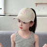 Kids Baseball Caps  Children Love Embroidery Breathable High Ponytail Baseball Caps Adjustable Summer UV Protection Snapback Hat