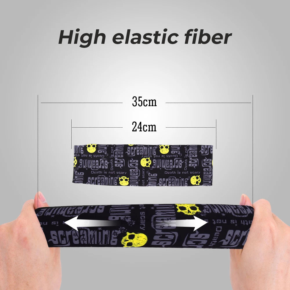 Men Women Sport Headband Skull Ghost Sweat Bandage Elastic Tennis Yoga Gym Headwear Fitness Running Sweatband Hair Accessories