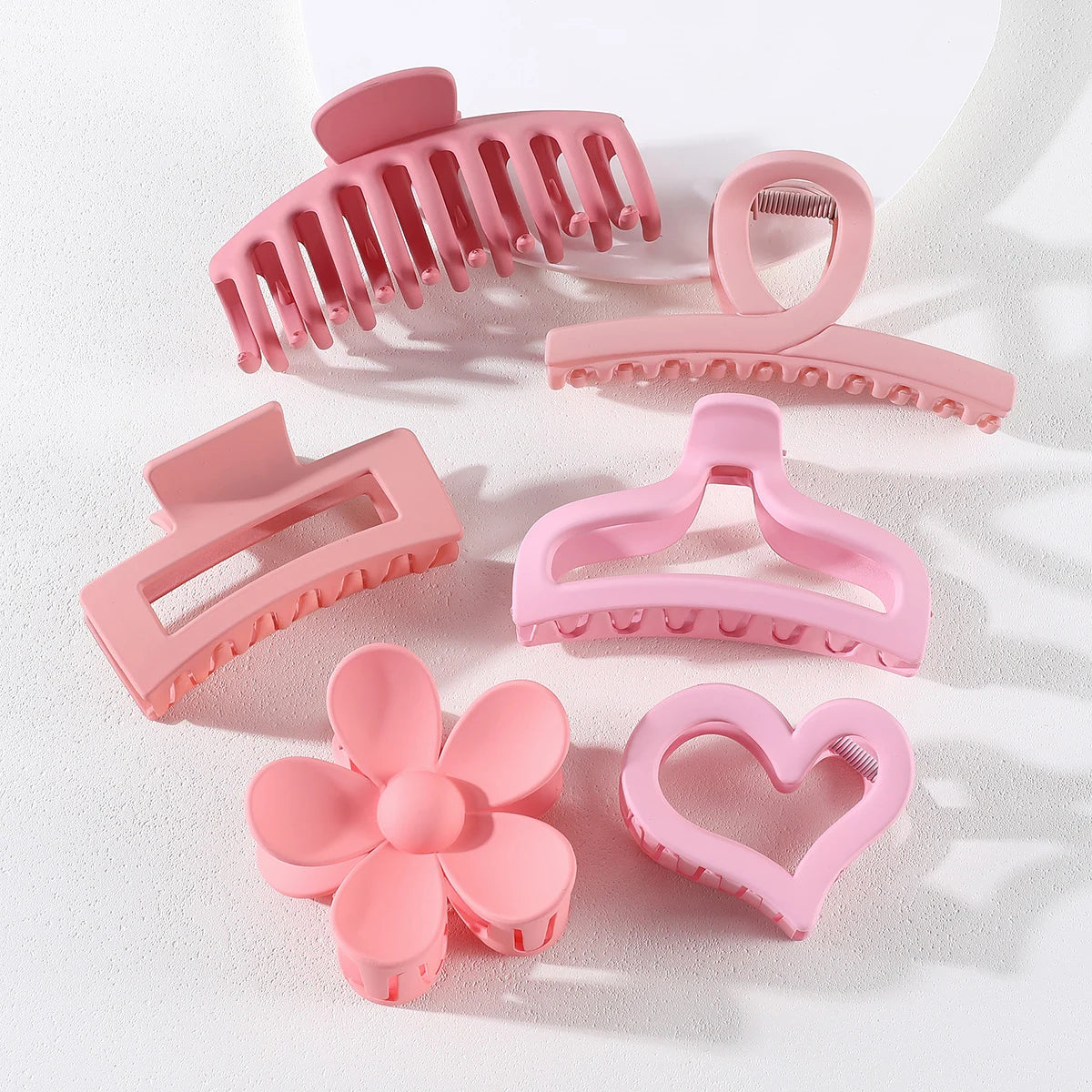 6Pcs Women Fashion Claw Clip Set Headwear Large Hair Claw Multiple Styles Korean For Girls Shark Clips Barrette Hair Accessories