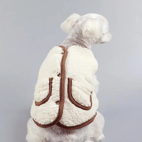 Free Scarf Pet Cotton Coat Small Dog Winter Jacket Bichon Warm Open Button Shirt Poodle Solid Colour Coat XS-XL