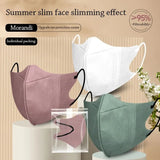 10Pcs Fish Mask Summer Slim Edition Adult Morandi 3 Layer Approved Face Masks Respirator Masque