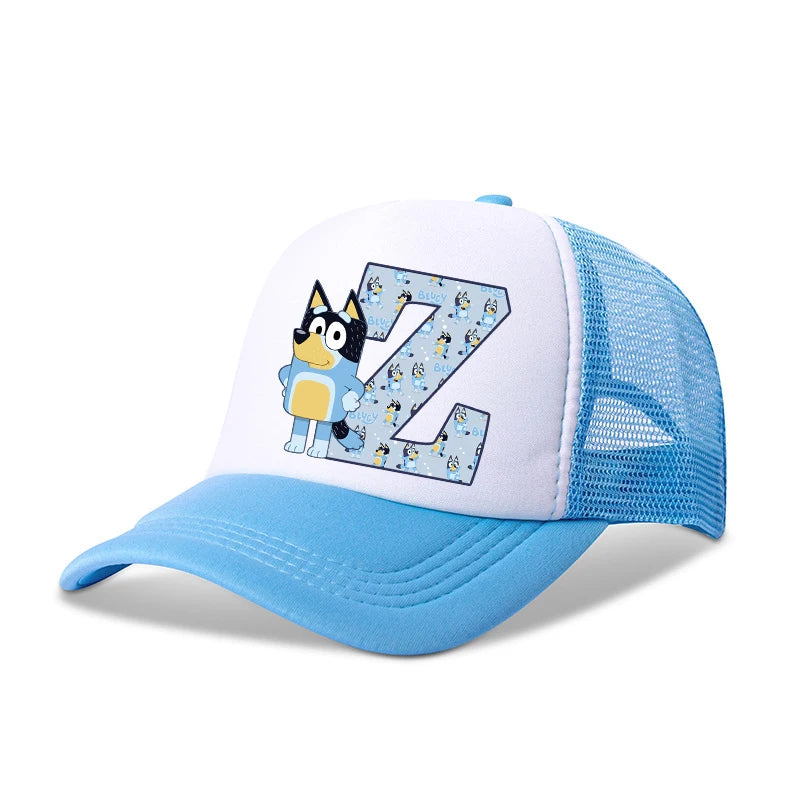 Blueyi Bingo Kids Baseball Cap Cartoon A-Z Letter Print Sun Hat Boys Summer Casual Caps Kawaii Adjustable Peaked Hats Child Gift