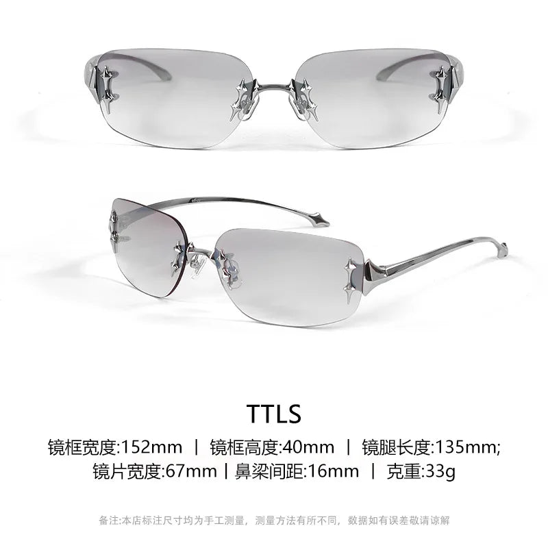 Luxury Brand Designer Fashion GM Titanium Half frame Sunglasses Men Driving Sun Glasses Goggles Shades UV400 Eyewear Glitt