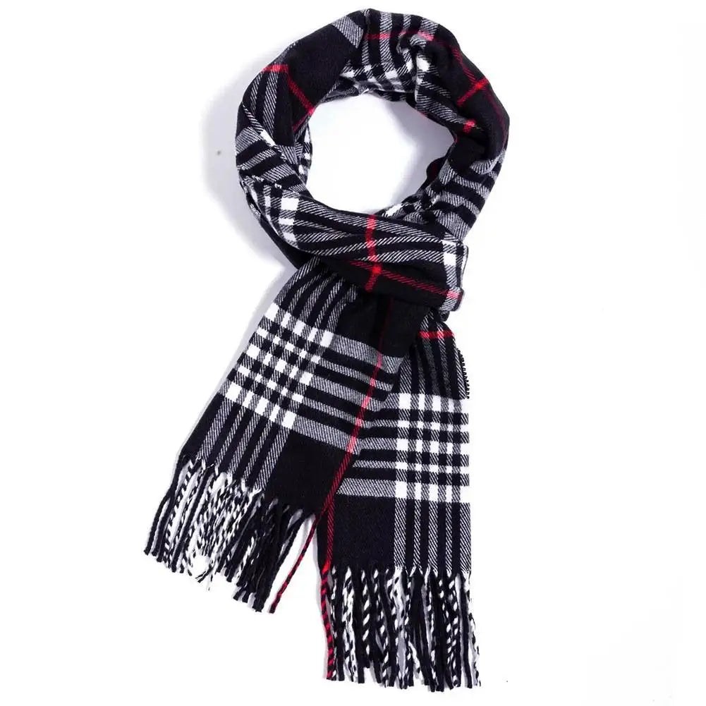 Winter Warm British Style Plaid Shawl Scarf Luxury Women Men Warm Tassel Long Shawl Pashmina Blanket Accessories Gift For Friend