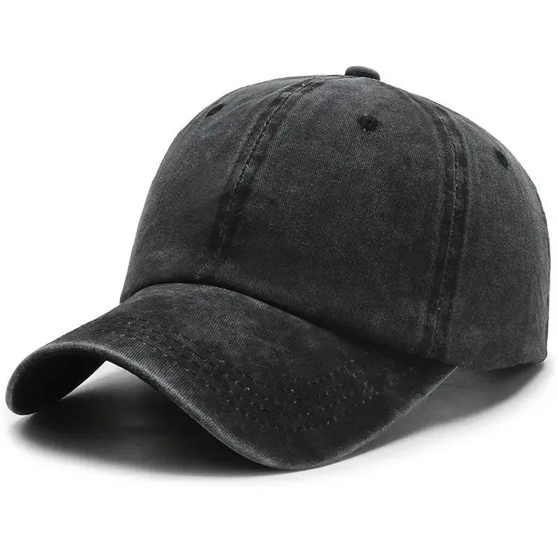 Hat Men's Washed Coated Baseball Cap Color Tile Korean Version Simple Dome Cap Solid Color Sports Sun Hat