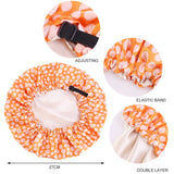 Adjustable Satin Silk Bonnet for Baby Sleep Cap Children Flower Print Satin Nightcap Girl Wash Makeup Cap Kid Sleep Night Bonnet