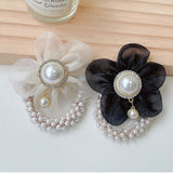 Flower Rhinestone Pearl Hair Elastics Ties Korean Version Headband Ponytail Hair Holder Hair Accessories for Girl and Women