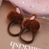 Hair Accessories Girls Ties Elastique Cheveux Fille Gomas Elasticas Furry Korean Kinder Kleding Rabbit Ears Scrunchie Headbands
