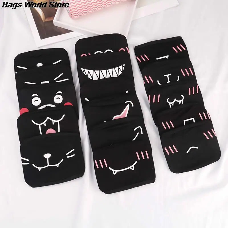 Hot 1PC Black Anti-Dust Cotton Cute Bear Anime Cartoon Mouth Mask teeth mouth Muffle Face Mouth Masks Women Men