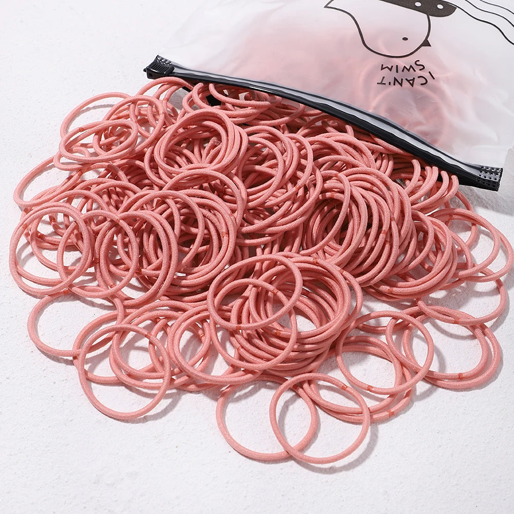 50PCS Macaron Rubber Band Hairband Headband High Elastic Durable Hair Ring Tied High Ponytail Women's Kids Hair Headwear