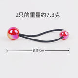 2pcs/lot Ponytail Ball Hair Ties For Girls Elastics Hairband Colorful Twin Bead Pom Balls Hair Rope Kids Hair Accessories