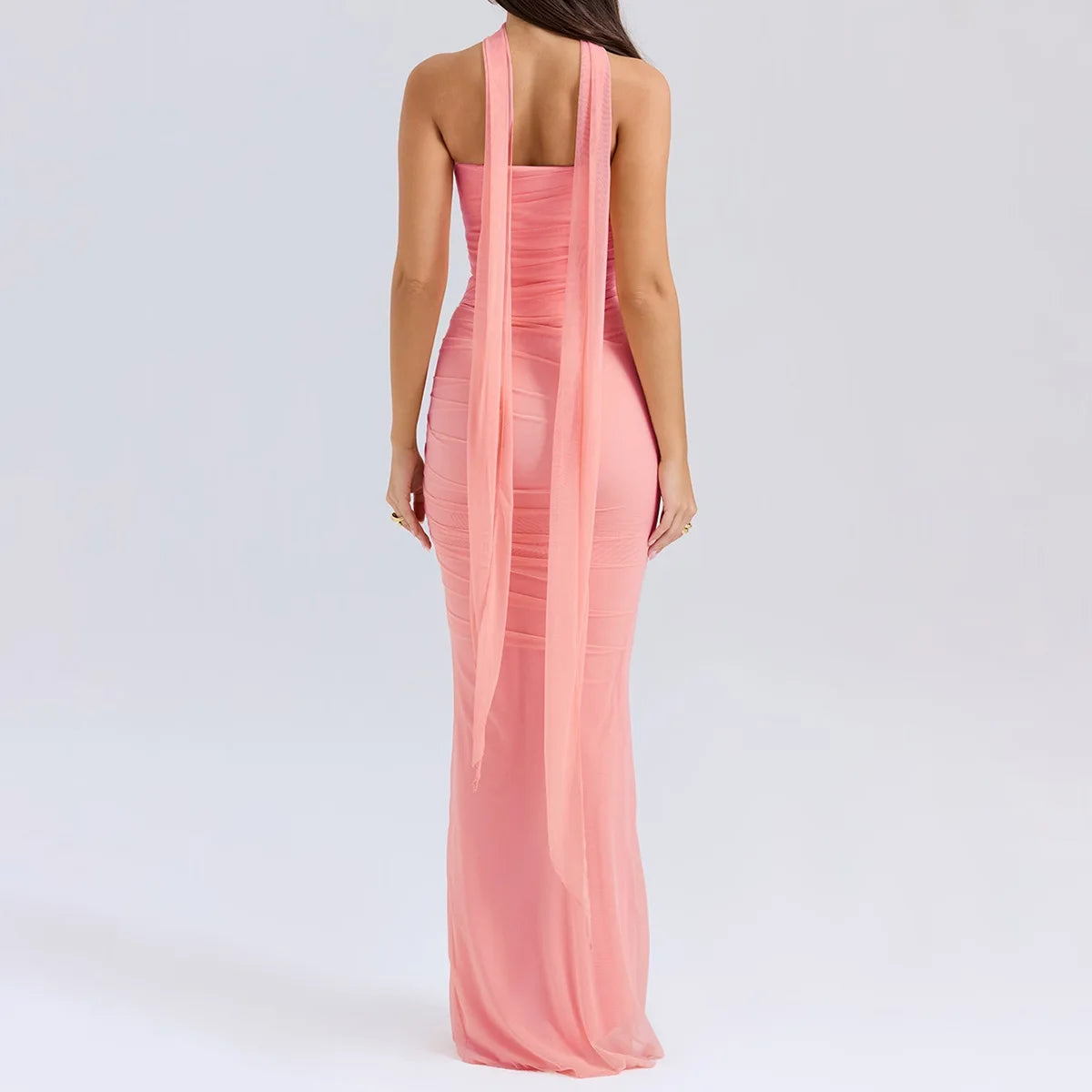 Suninheart Elegant 2 Pieces Dress Set with Scarf Women Fashion Matching Sets Sexy Cropped Top and Long Dress Set Casual Dress