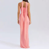 Suninheart Elegant 2 Pieces Dress Set with Scarf Women Fashion Matching Sets Sexy Cropped Top and Long Dress Set Casual Dress