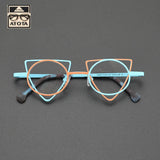 Ultra Light Pure Titanium Inverted Triangle Glasses Frame Female New Multi-color Personality Myopia Reading Prescription Eyewear