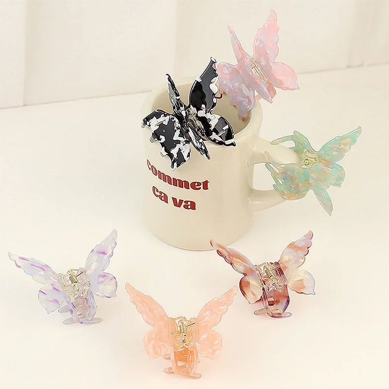 Retro Butterfly Hair Clips Back Of The Head Hair Claws Sweet Coiled Hairpin Women Lady Girl Headwear Hair Styling Tools