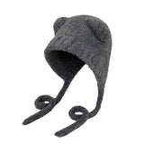 Fashion Women Beanies Caps Winter Warm Cute Bear Ear Hats Casual Plush Hat for Women Girls Earmuff Ear Protection Windproof Caps