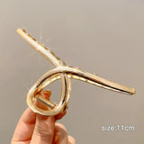 New Punk Geometric Metal Gold Silver Simple Hair Clip Claw for Women Trendy Large Crab Catches Clamp Korea Headwear Accessories