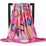 Print Shawls 2022 Luxury Sunscreen Kerchief Four Seasons Bandannas Popular Flower 90X90CM Silk Scarves Fashion Colour Headcloth