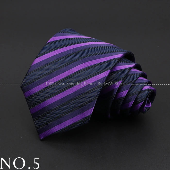 New Design Wedding Men Tie Purple Solid Striped Paisley Flower Neckties Men Business Dropshipping Groom Collar Accessories Gift