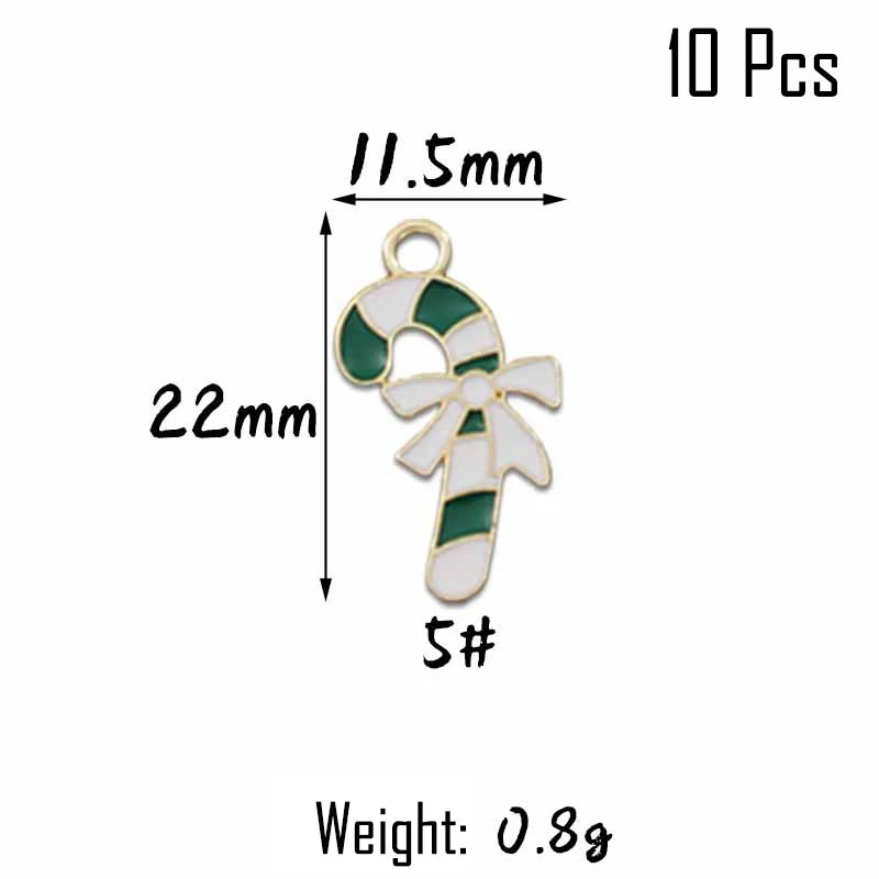 XIYAWANG 10Pcs Christmas Tree Decoration Christmas Candy Cane Lollipops Red and White Candy Pendants Home Decor New Year Navidad