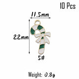 XIYAWANG 10Pcs Christmas Tree Decoration Christmas Candy Cane Lollipops Red and White Candy Pendants Home Decor New Year Navidad