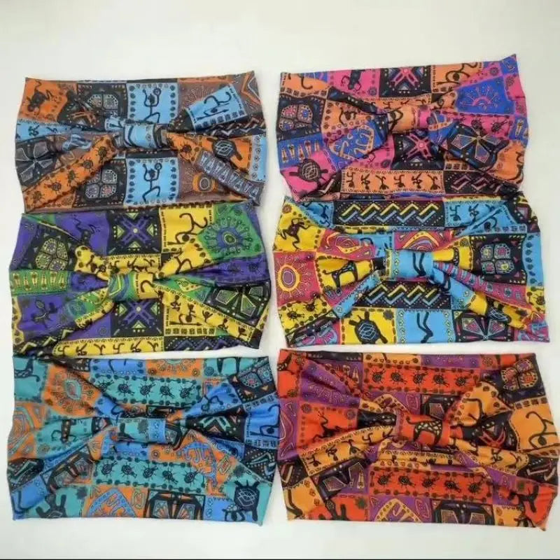 Bohemian Wide Headbands For Women Hairbands Tie Headband Retro Hair Band Elasticity Bandanas Headwear Turbans Hair Accessories