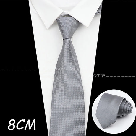 Gracefully Solid Color Polyester Neckties Brown 8 CM Ties For Wedding Party Daily Shirt Suit Cravats Accessories Decoration Gift