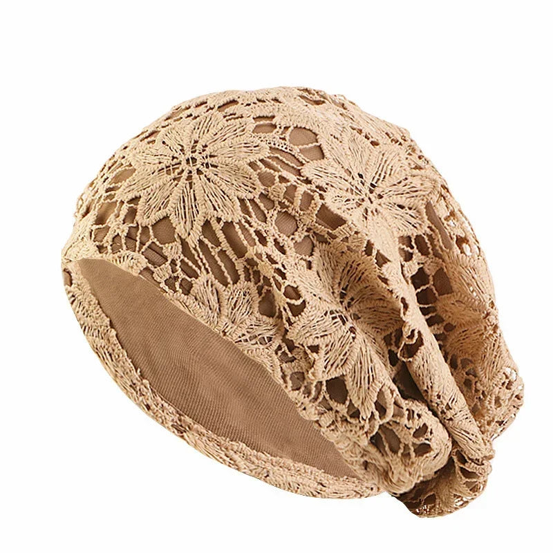 Women Men Sleeping Hat Baggy Beanie Satin Lined Night Unisex Sleep Cap Hair Care Bonnet Hair Loss Nightcap Pullover Hat Headwear