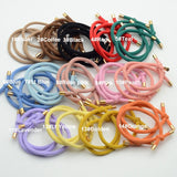 10PCS 5mm Knotted Twilled Elastic Hair Bands Golden Ends Hair Ties for fashion girls elasticity ponytail holders hair scrunches